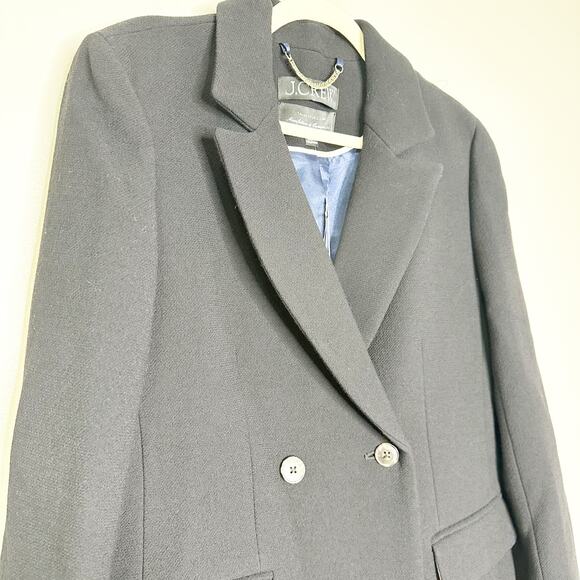J.Crew Womens Evening Blazer Jacket Italian Double Cloth Wool Black Size 12 NEW - Picture 3 of 7